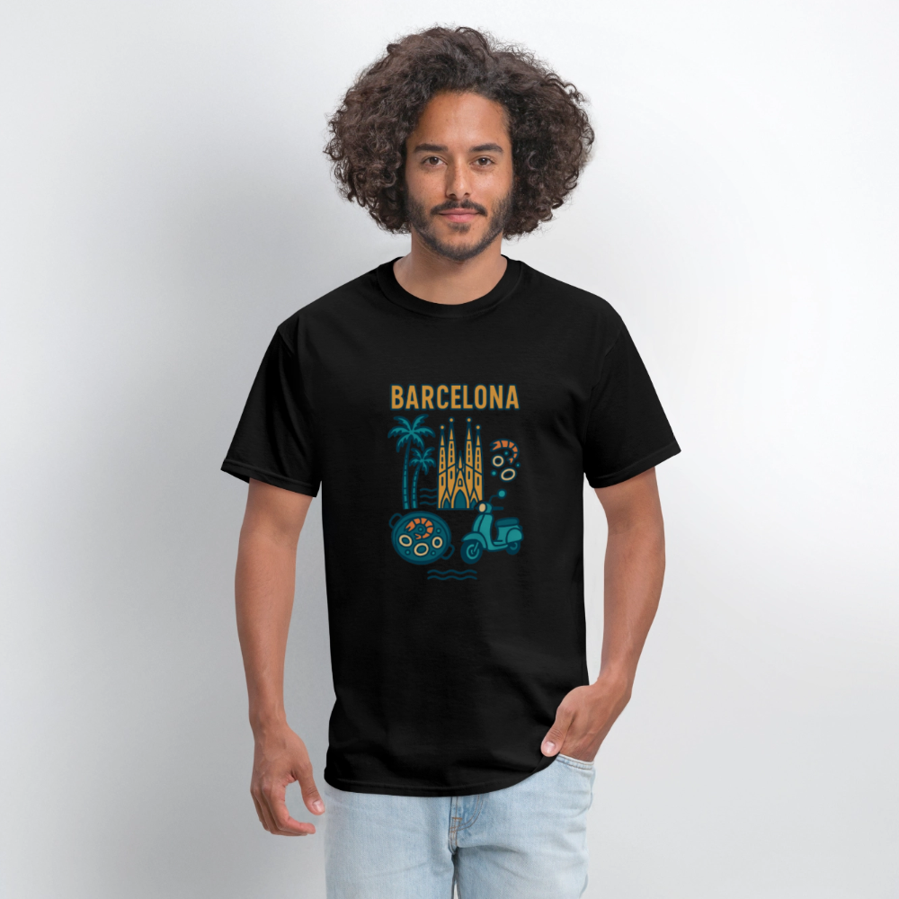barcelona travel t-shirt - black