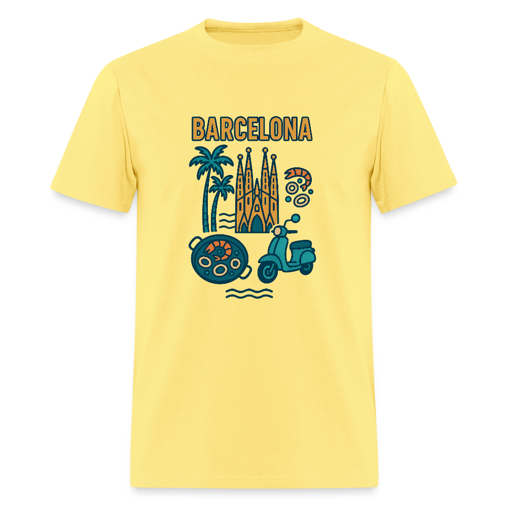 barcelona travel t-shirt - cornsilk