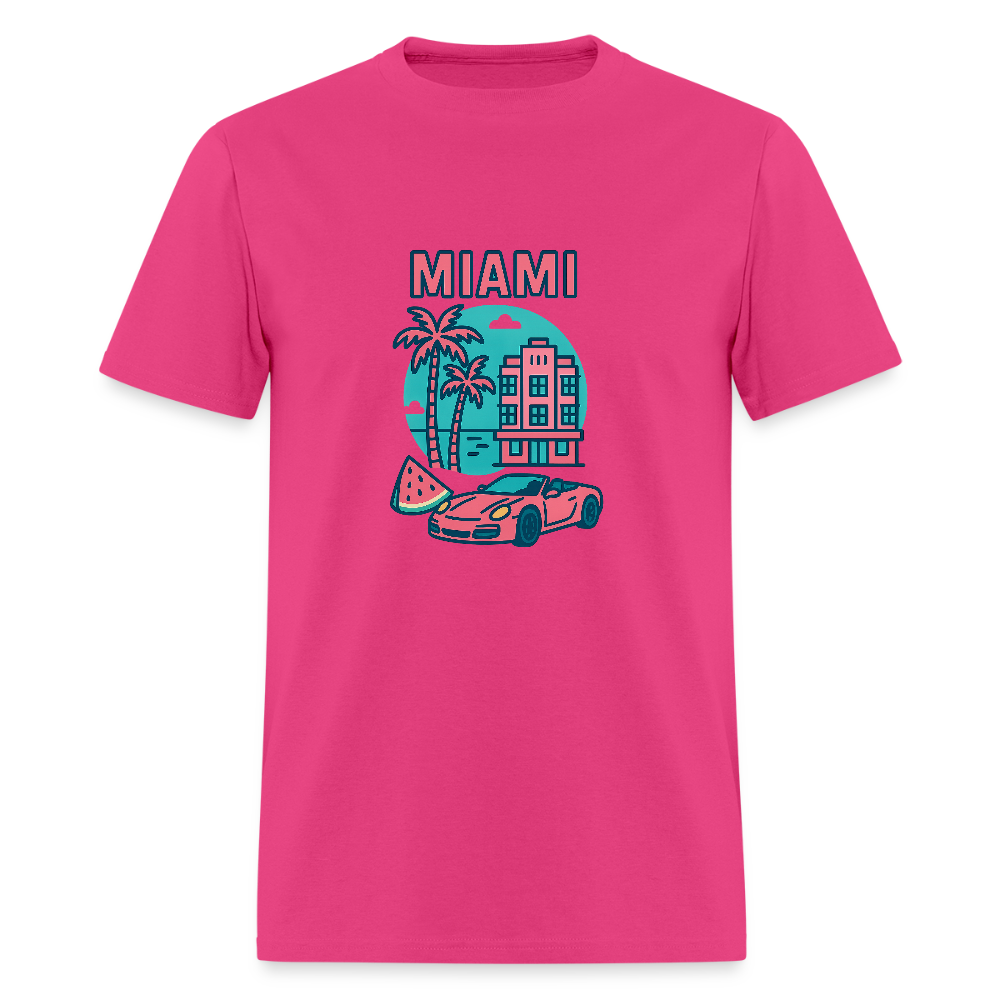 Miami travel t-shirt - fuchsia