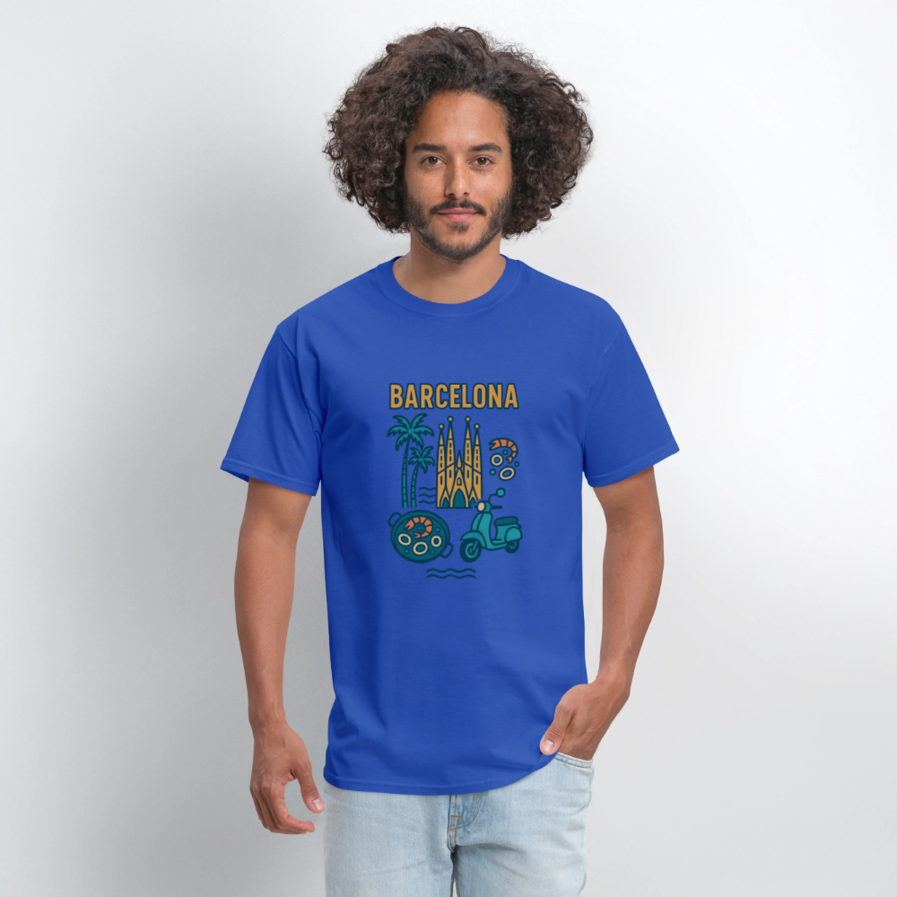 barcelona travel t-shirt - royal blue