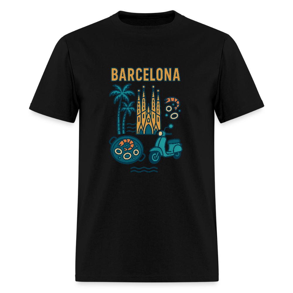 barcelona travel t-shirt - black