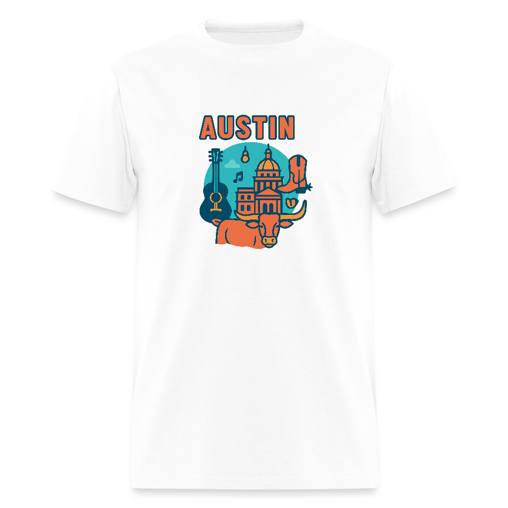 Austin travel t-shirt - white