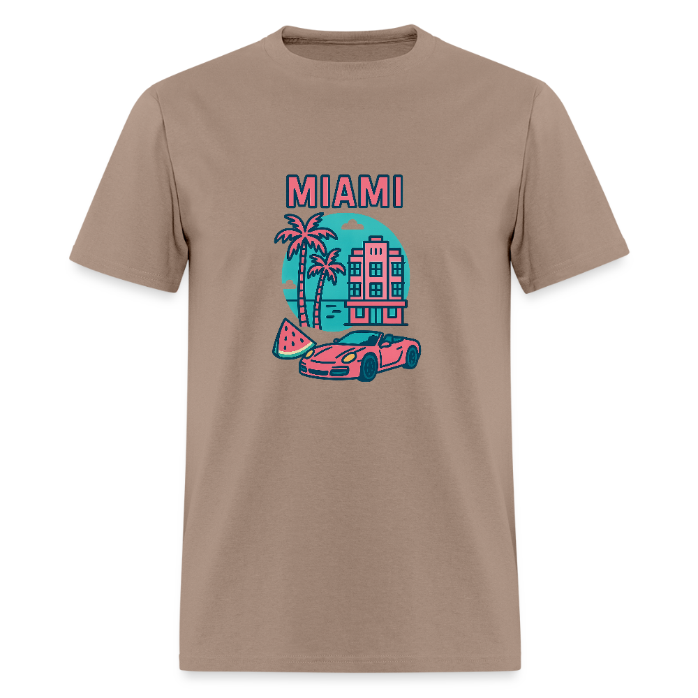 Miami travel t-shirt - brown savana