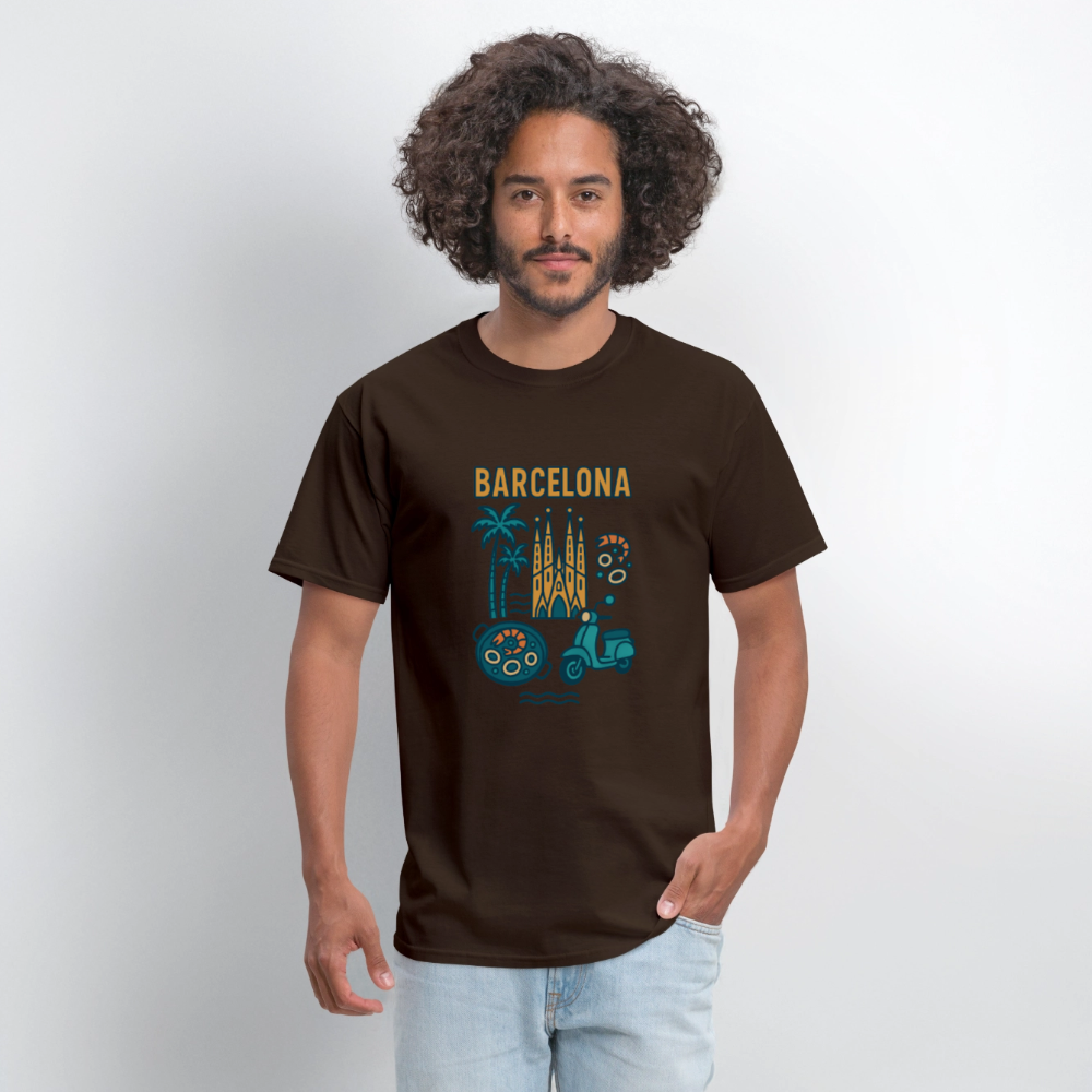 barcelona travel t-shirt - brown