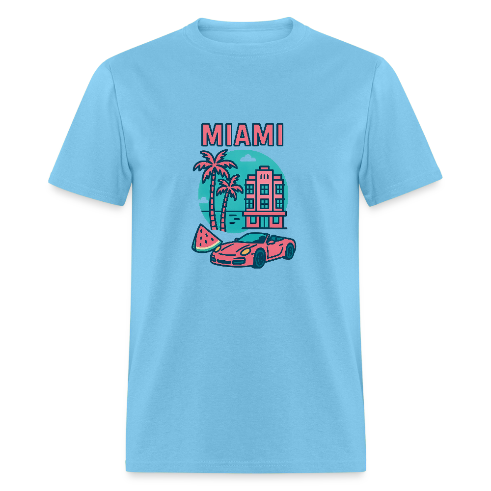 Miami travel t-shirt - aquatic blue