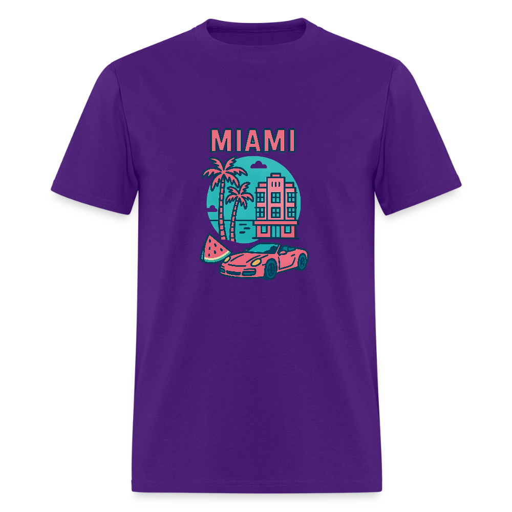 Miami travel t-shirt - purple