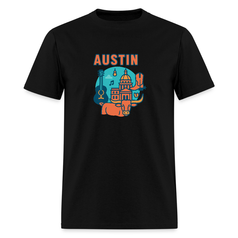 Austin travel t-shirt - black