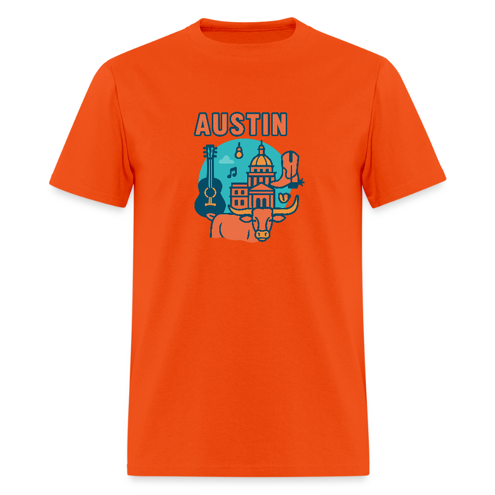 Austin travel t-shirt - orange