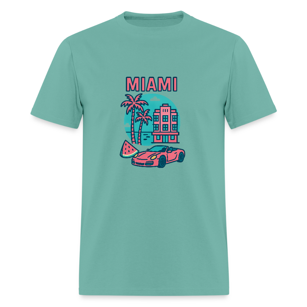 Miami travel t-shirt - aquatic