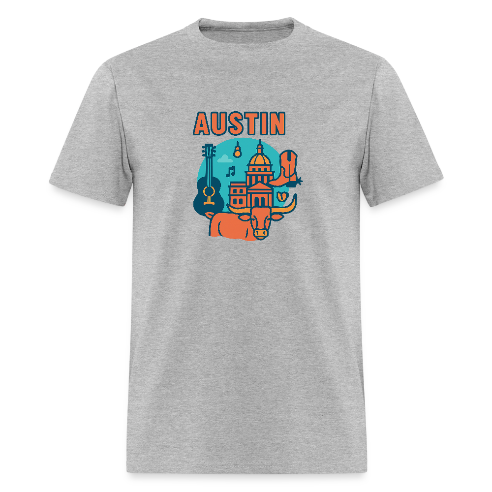 Austin travel t-shirt - heather gray